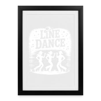 Silhouettes de danse en ligne - Affiche encadrée (27 × 37 cm) - noir - Devant