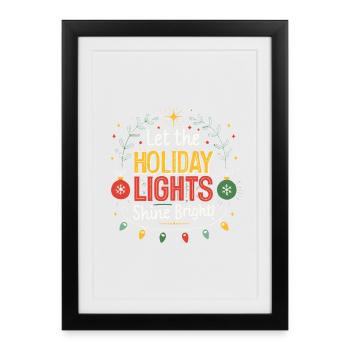 Lasst die Weihnachtslichter leuchten - Gerahmtes Poster (27 × 37 cm) - Schwarz - Vorne