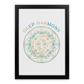 Mandala de l’harmonie profonde - Affiche encadrée (27 × 37 cm) - noir - Devant