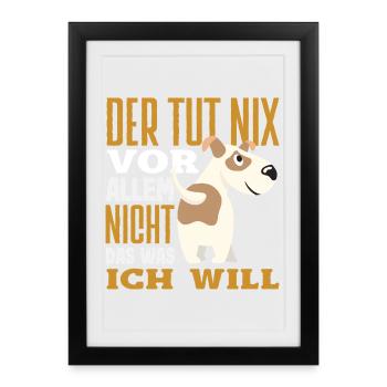 Drôle de Jack Russell Propriétaire Cadeau - Affiche encadrée (27 × 37 cm) - noir - Devant