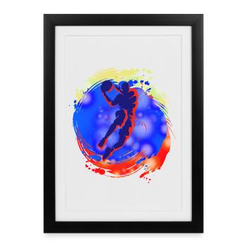Basket-ball - Affiche encadrée (27 × 37 cm) - noir - Devant