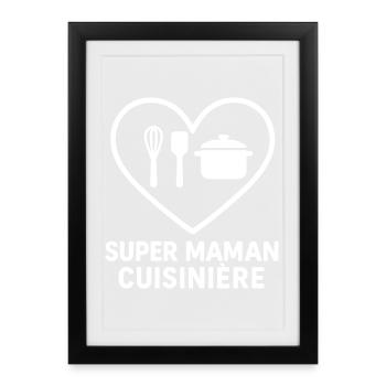 Super Cook Mom – Coeur cuisine - Framed poster (27 × 37 cm) - black - Front