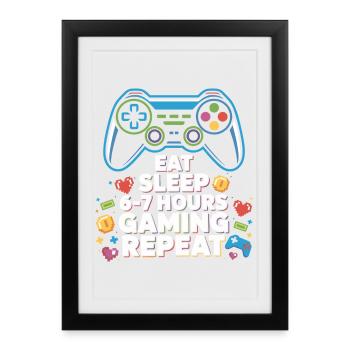 Six Seven Geek 67 Meme Jeu Drôle - Affiche encadrée (27 × 37 cm) - noir - Devant