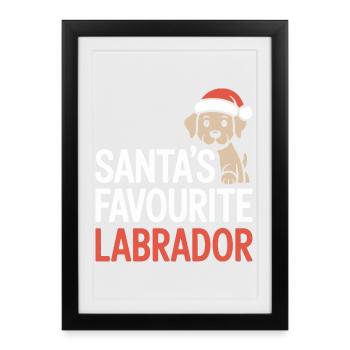 Santa’s Favourite Labrador Christmas Design - Framed poster (27 × 37 cm) - black - Front