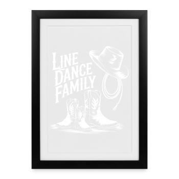 Line Dance Family Cowboy Boots - Framed poster (27 × 37 cm) - black - Front
