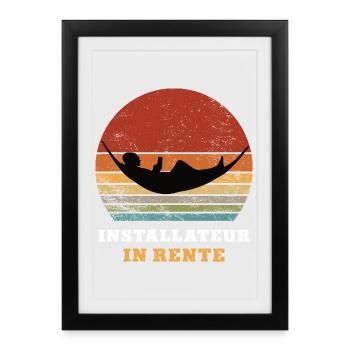 Pension de plombier retraité retraité - Affiche encadrée (27 × 37 cm) - noir - Devant