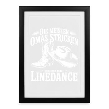 Le design de bottes de danse en ligne de grand-mère - Affiche encadrée (27 × 37 cm) - noir - Devant