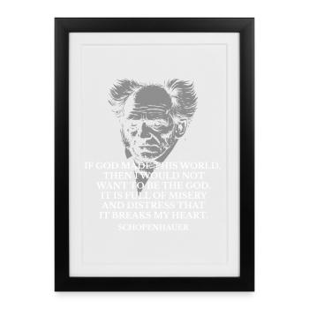 T-shirt Portrait de la citation Schopenhauer - Affiche encadrée (27 × 37 cm) - noir - Devant