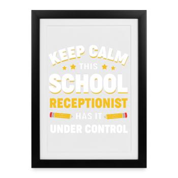 Receptionist School Receptionist - Framed poster (27 × 37 cm) - black - Front