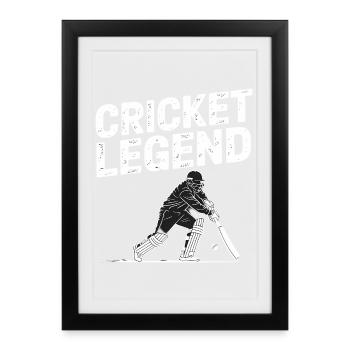 Funny Cricket Saying Vintage Cricket Game - Framed poster (27 × 37 cm) - black - Front