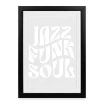 Typographie du Jazz Funk Soul - Affiche encadrée (27 × 37 cm) - noir - Devant