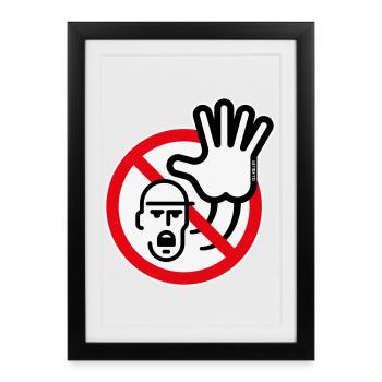 Warning Sign / Warning / Prohibition (Symbol / 3C) - Framed poster (27 × 37 cm) - black - Front