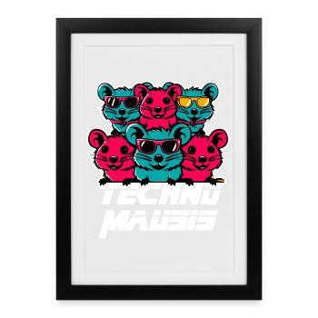 Techno Mausis - Framed poster (27 × 37 cm) - black - Front