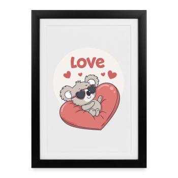 Koala Heart in Colour - Framed poster (27 × 37 cm) - black - Front