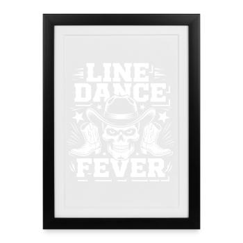 Line Dance Fever Skull - Framed poster (27 × 37 cm) - black - Front