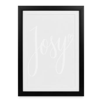 Josy Script Heart Design - Framed poster (27 × 37 cm) - black - Front