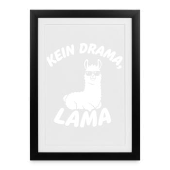 No drama Lama - Framed poster (27 × 37 cm) - black - Front