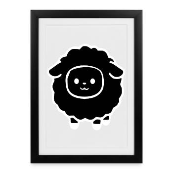 Mouton noir - Affiche encadrée (27 × 37 cm) - noir - Devant