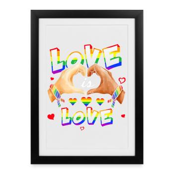 Love is Love Rainbow Hearts - Framed poster (27 × 37 cm) - black - Front
