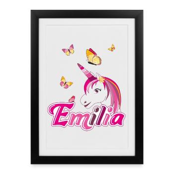 Emilia, maiden name, favorite name - Framed poster (27 × 37 cm) - black - Front