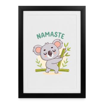 Koala Namaste Bambou Pastel - Affiche encadrée (27 × 37 cm) - noir - Devant