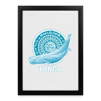 Cachalolots et masque tiki - Affiche encadrée (27 × 37 cm) - noir - Devant