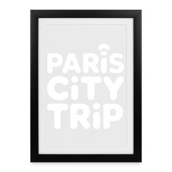 Paris City Trip France Travel - Framed poster (27 × 37 cm) - black - Front