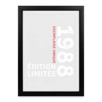 1988 vintage typographic style - Framed poster (27 × 37 cm) - black - Front