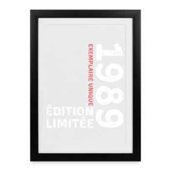 1989 vintage typographic style - Framed poster (27 × 37 cm) - black - Front