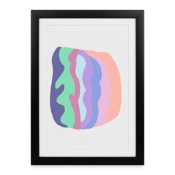 Pastel Wave Layers - Framed poster (27 × 37 cm) - black - Front