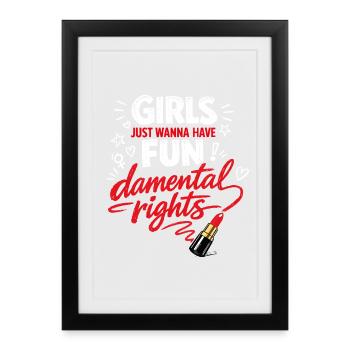 Fund-damental Rights – Strong Women's Statement - Framed poster (27 × 37 cm) - black - Front