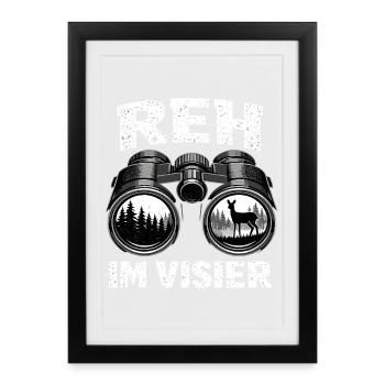 Hunter Deer Sight Hunting Gift - Framed poster (27 × 37 cm) - black - Front