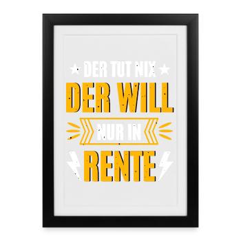 Il veut prendre sa retraite - Affiche encadrée (27 × 37 cm) - noir - Devant