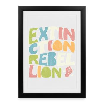 Extinction rebellion retro - Framed poster (27 × 37 cm) - black - Front