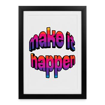 Make It Happen Gradient - Framed poster (27 × 37 cm) - black - Front