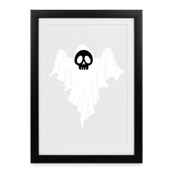 Crâne de fantôme - Affiche encadrée (27 × 37 cm) - noir - Devant