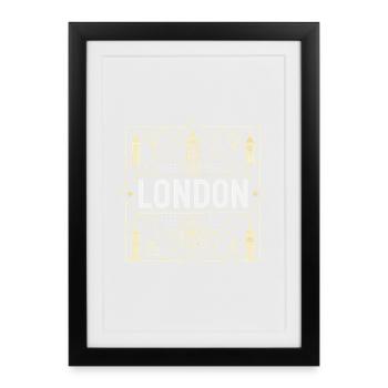 London Deco Geometry - Framed poster (27 × 37 cm) - black - Front