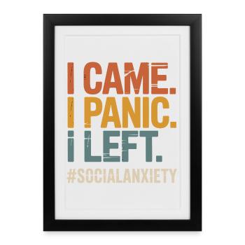 Problème introverti, drôle de freak social - Affiche encadrée (27 × 37 cm) - noir - Devant