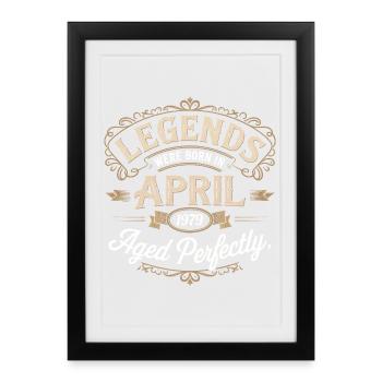 April 1979 Birthday Gift Awesome since April - Framed poster (27 × 37 cm) - black - Front