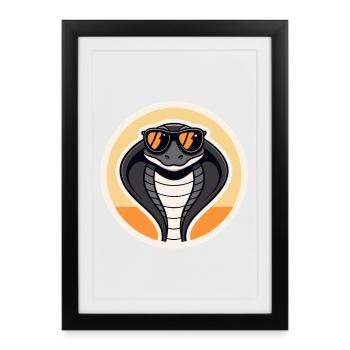 Cobra Soleil Retro - Affiche encadrée (27 × 37 cm) - noir - Devant