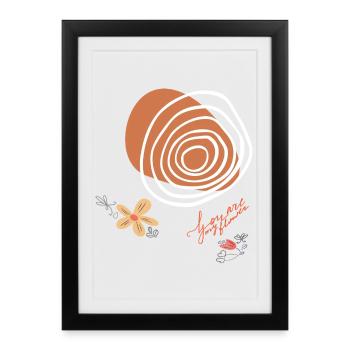 Flowers and Circles - Framed poster (27 × 37 cm) - black - Front