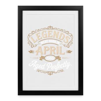 April 1985 Birthday Gift Awesome since April - Framed poster (27 × 37 cm) - black - Front