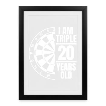 I am three times 20 years old - Framed poster (27 × 37 cm) - black - Front