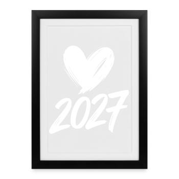 2027 Heart - Framed poster (27 × 37 cm) - black - Front