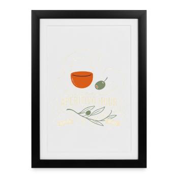 Foodie Aperitivo Hour - Framed poster (27 × 37 cm) - black - Front