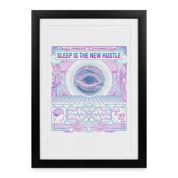 Hustle The Sleep - Framed poster (27 × 37 cm) - black - Front