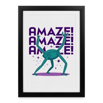 Personnage extraterrestre inspiré de Rocky - Affiche encadrée (27 × 37 cm) - noir - Devant