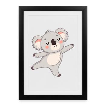 Koala Happy Kawaii Drawing - Framed poster (27 × 37 cm) - black - Front