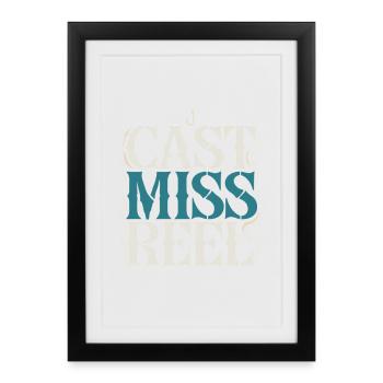 Missed Cast – Vintage Fishing - Framed poster (27 × 37 cm) - black - Front