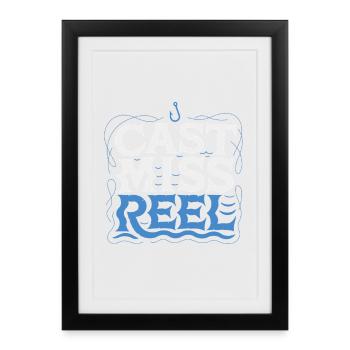 Cast Miss Reel Nautique - Affiche encadrée (27 × 37 cm) - noir - Devant